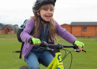 Young girl riding a bicycle