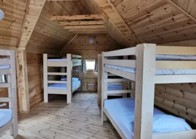 Bunk beds in timber yurt