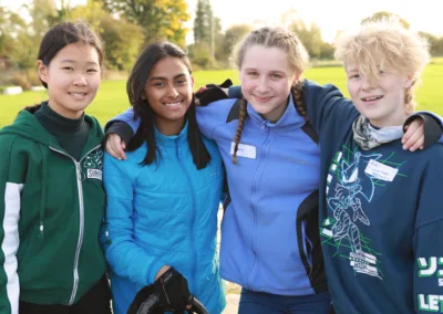 Teenage girls smiling