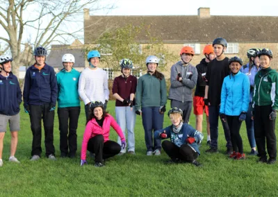 Teens in helmets