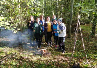 Teens at a bushcraft session