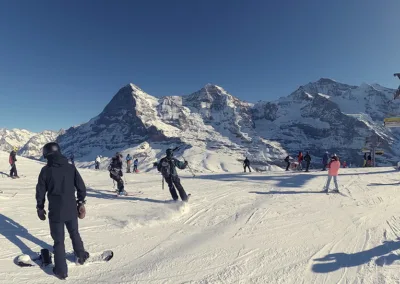 Skiing in the sunshine