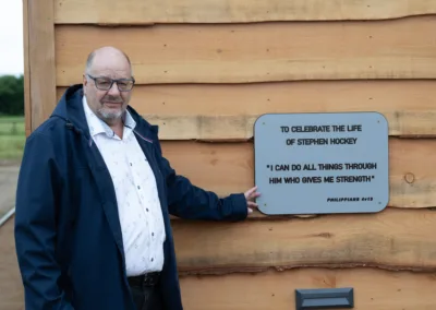 Plaque in new fully accessible washroom facilities at Adventure Plus