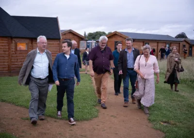 People on a tour on new residential accommodation