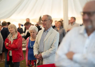 People listening to presentation