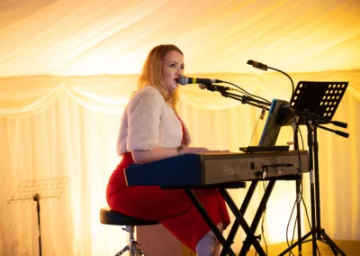 Lady playing the keyboard