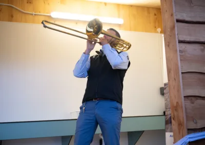 Man playing brass instument
