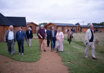 People walking through new accommodation in Oxfordshire