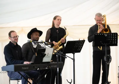 Jazz band in marquee